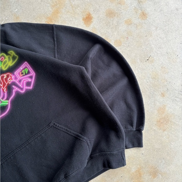 Lena The Plug Boxy Faded Black Neon Hoodie - Picture 5 of 6